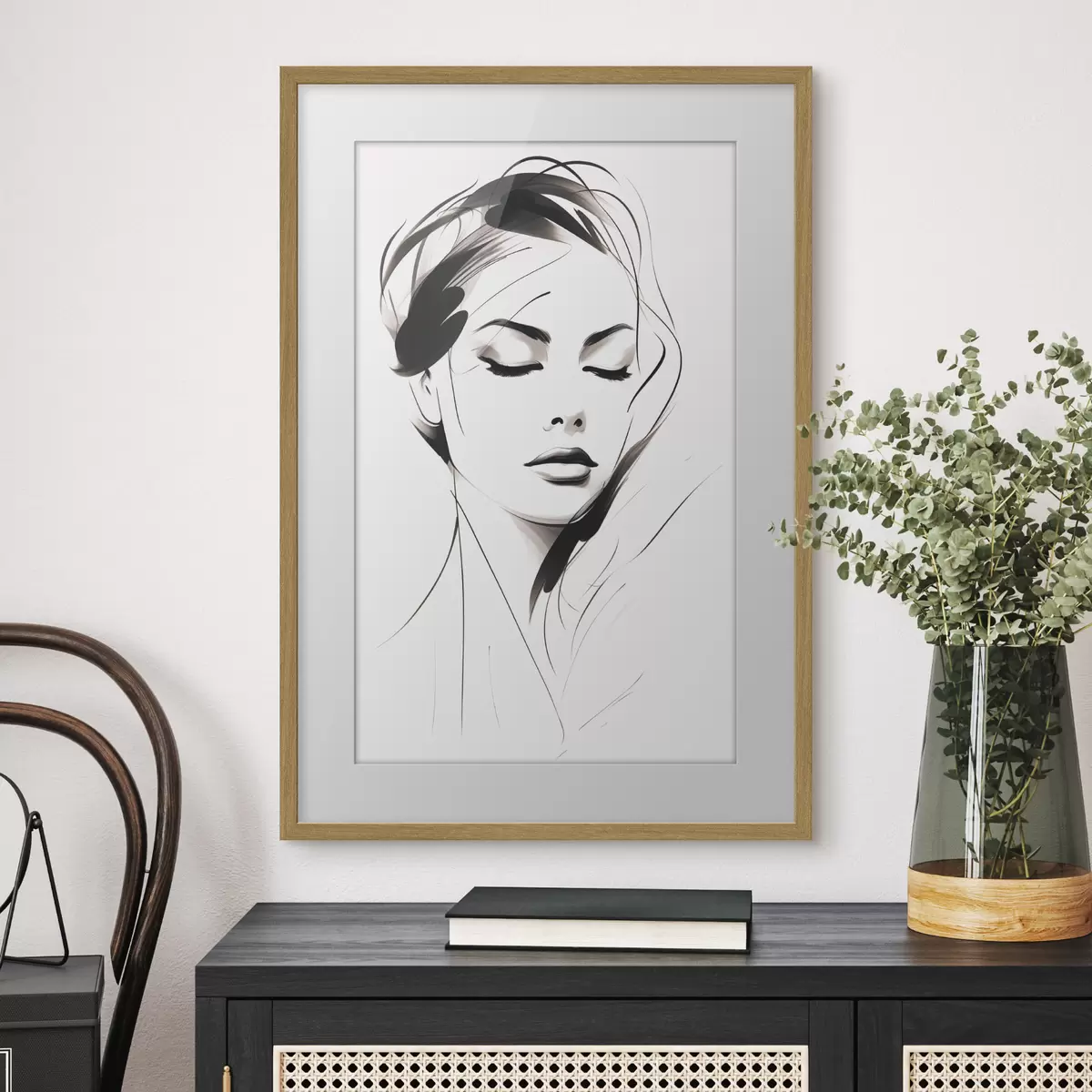 Poster Schizzo di una donna astratta f49024