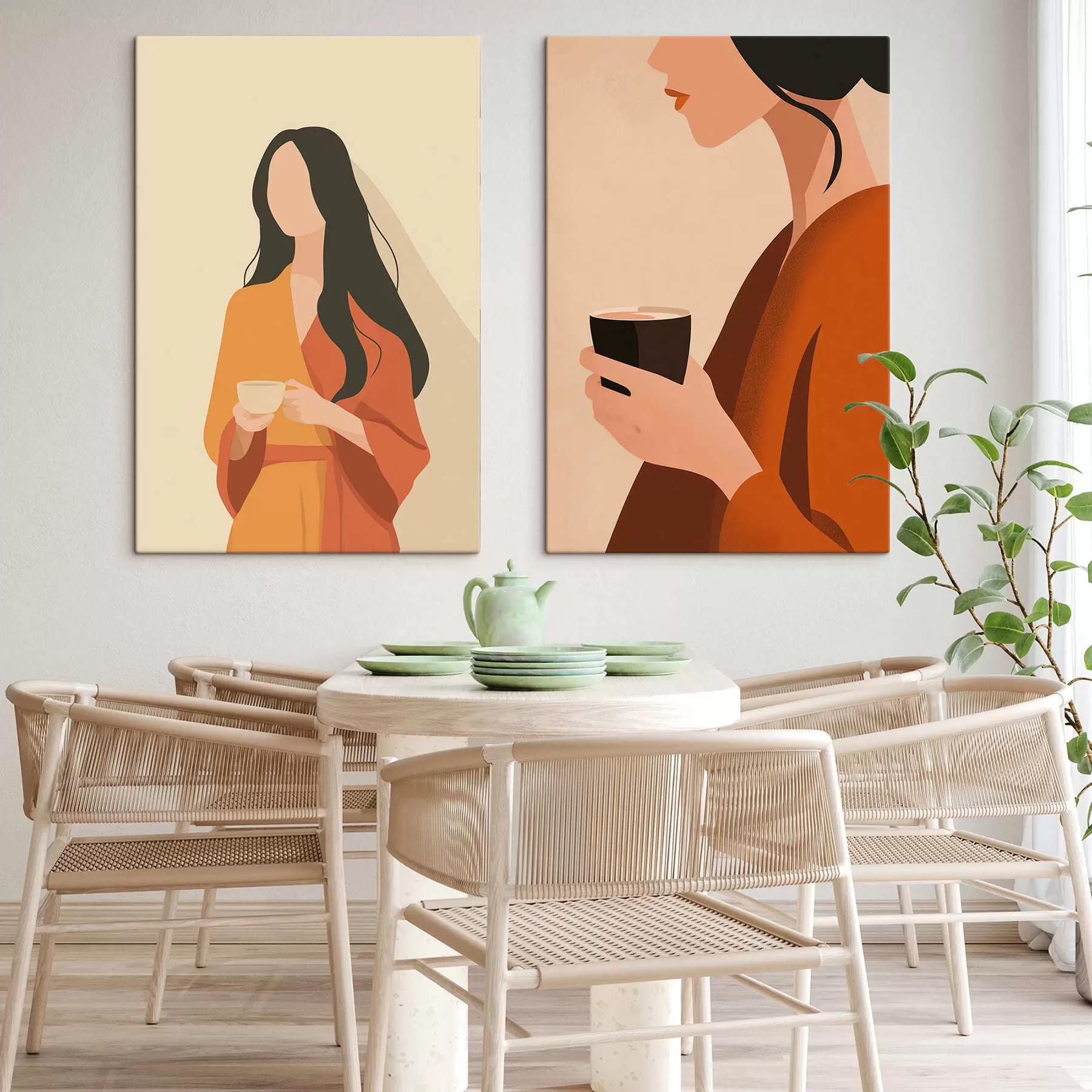 carta da parati Donna con una tazza nr. m30420