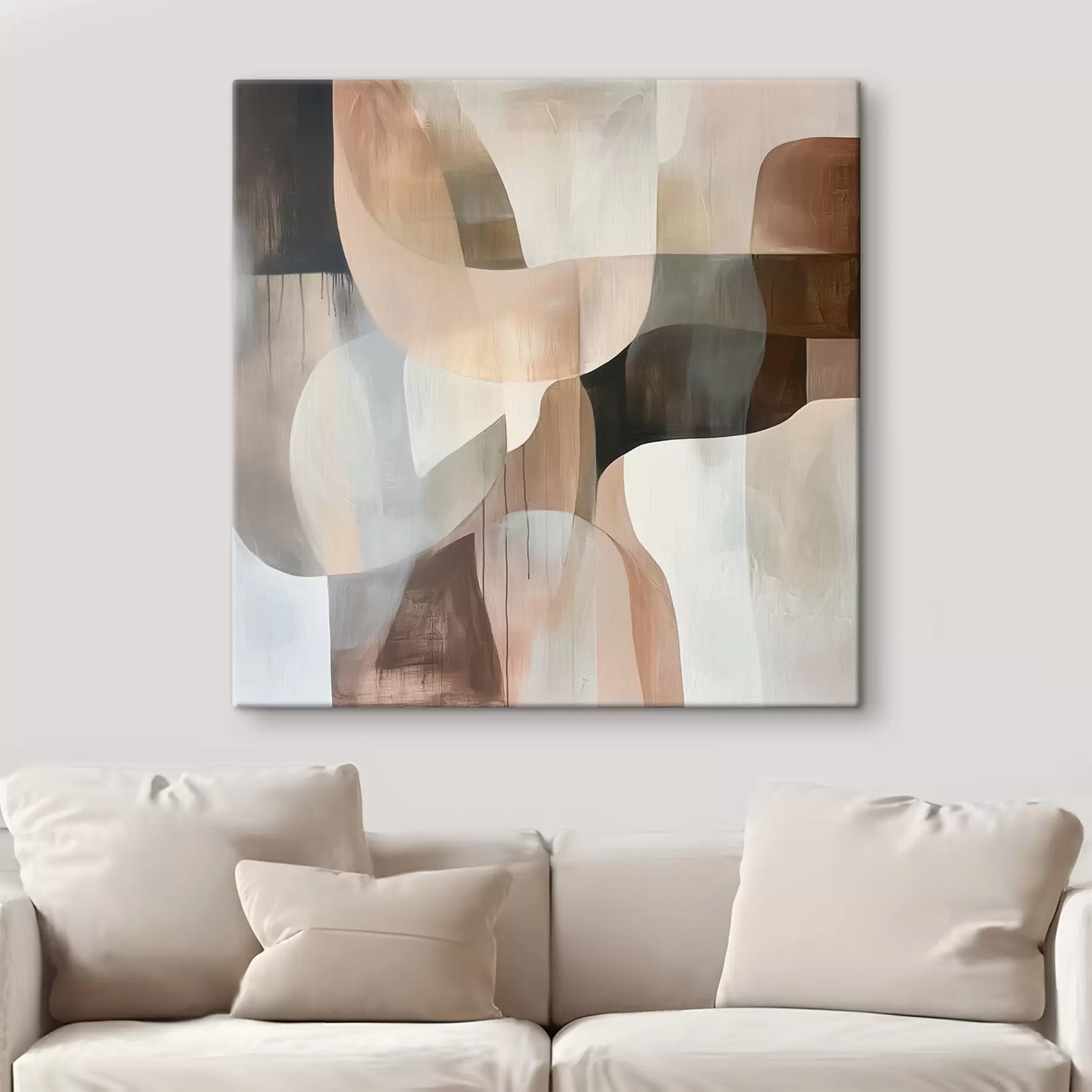 carta da parati Composizione astratta in una calda palette di colori beige e corallo nr. s48859