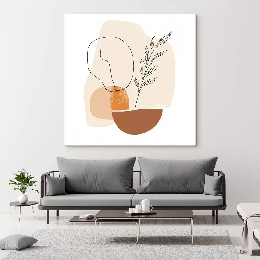 carta da parati Natura morta con accenti grafici e forme dai toni pastello in stile contemporaneo nr. s48872