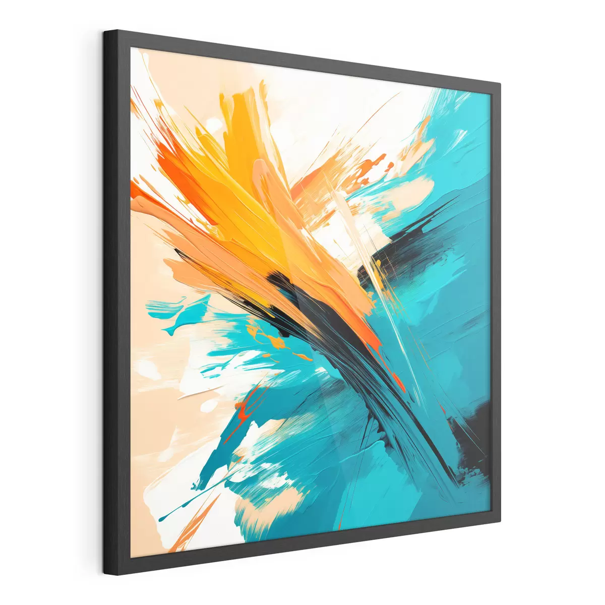Poster Espressione luminosa in una palette di colori turchese e terracotta, in uno stile pittorico contemporaneo f48855