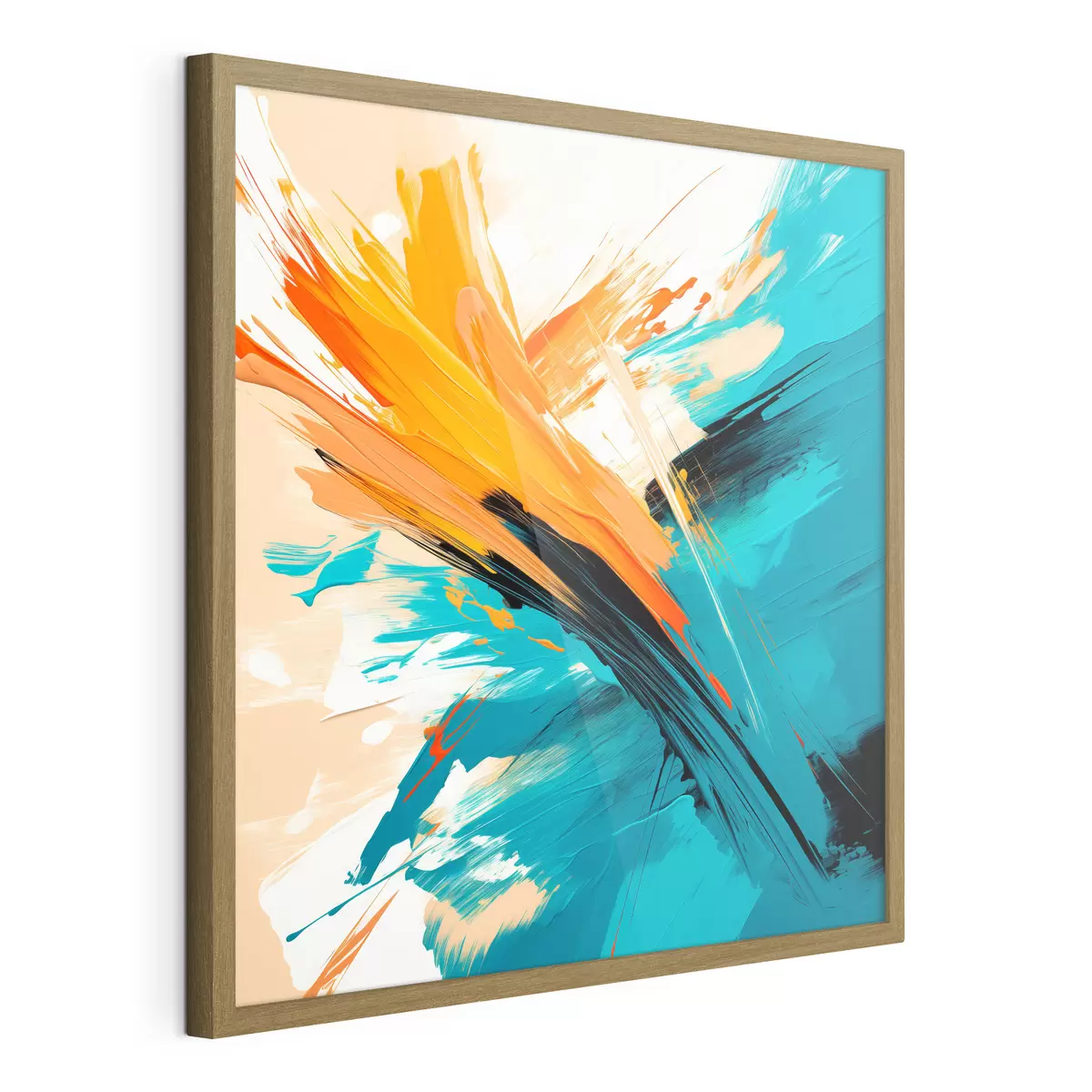 Poster Espressione luminosa in una palette di colori turchese e terracotta, in uno stile pittorico contemporaneo f48855