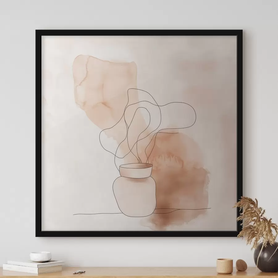 carta da parati Composizione laconica con un vaso e linee grafiche in stile minimalista nr. f48869