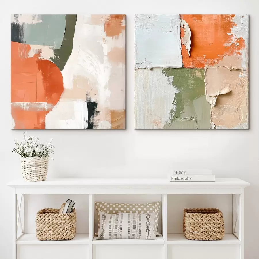 carta da parati Astrazione con strati di pittura e blocchi di colore a contrasto nr. m30360