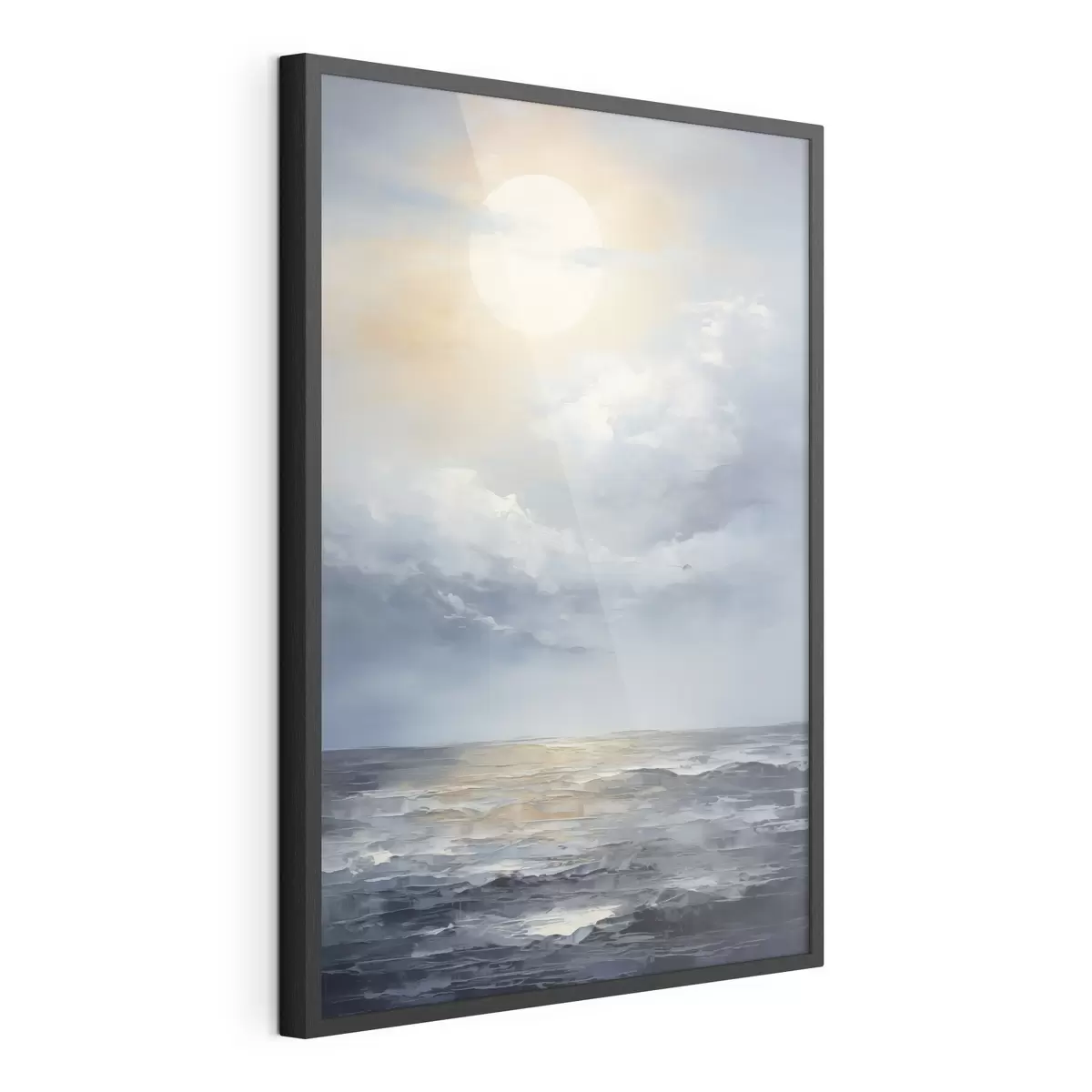Poster La luna tra le nuvole sopra il mare f49050