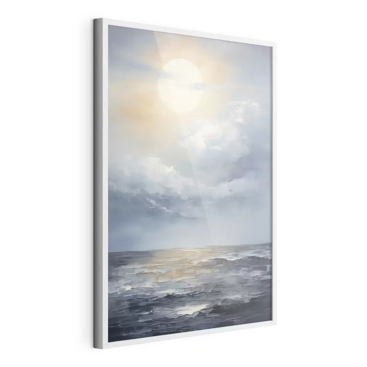 Poster La luna tra le nuvole sopra il mare f49050