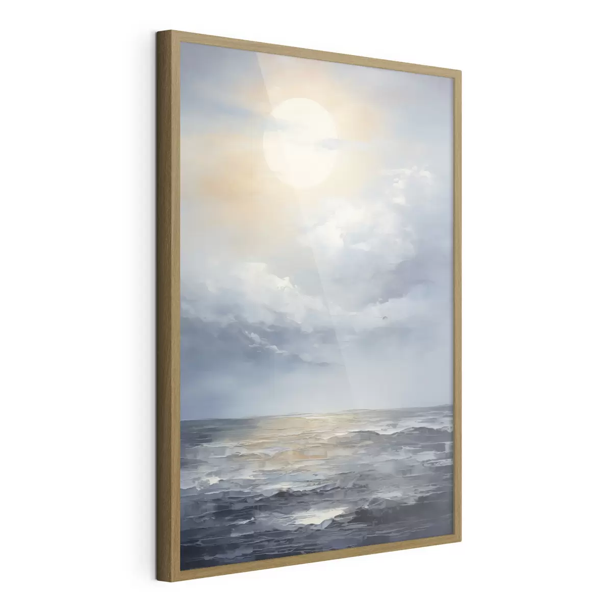 Poster La luna tra le nuvole sopra il mare f49050