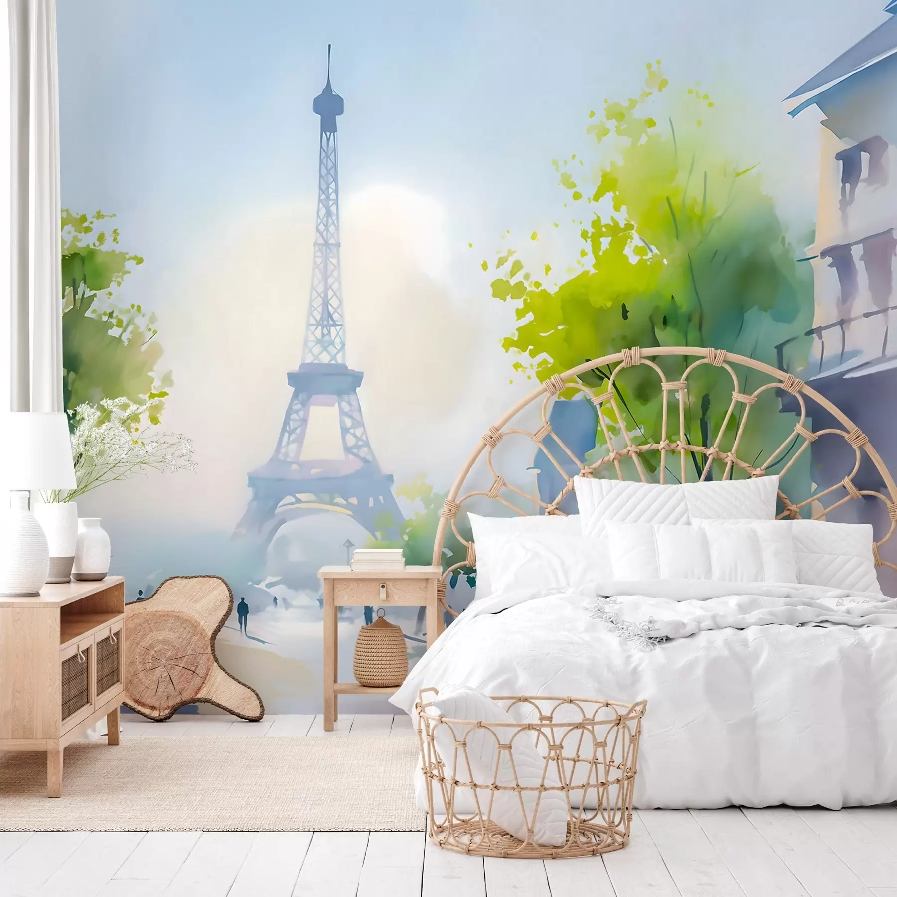 carta da parati Parigi, un paesaggio urbano in stile acquerello à la prima nr. w05566