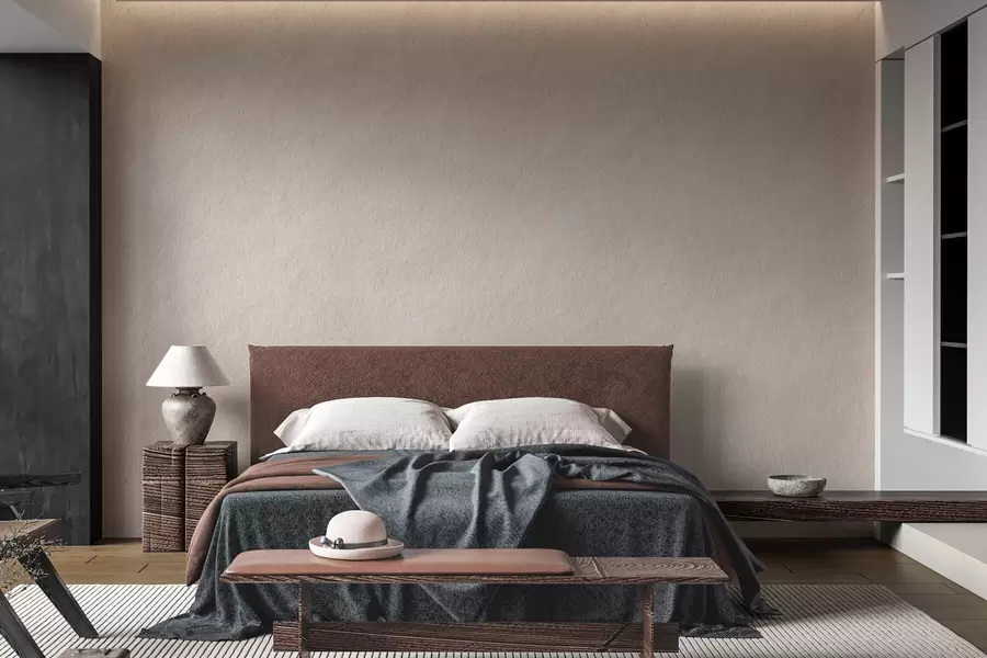 carta da parati Sfondo beige chiaro in stile intonaco decorativo, minimalista, con effetto pietra nr. w09800