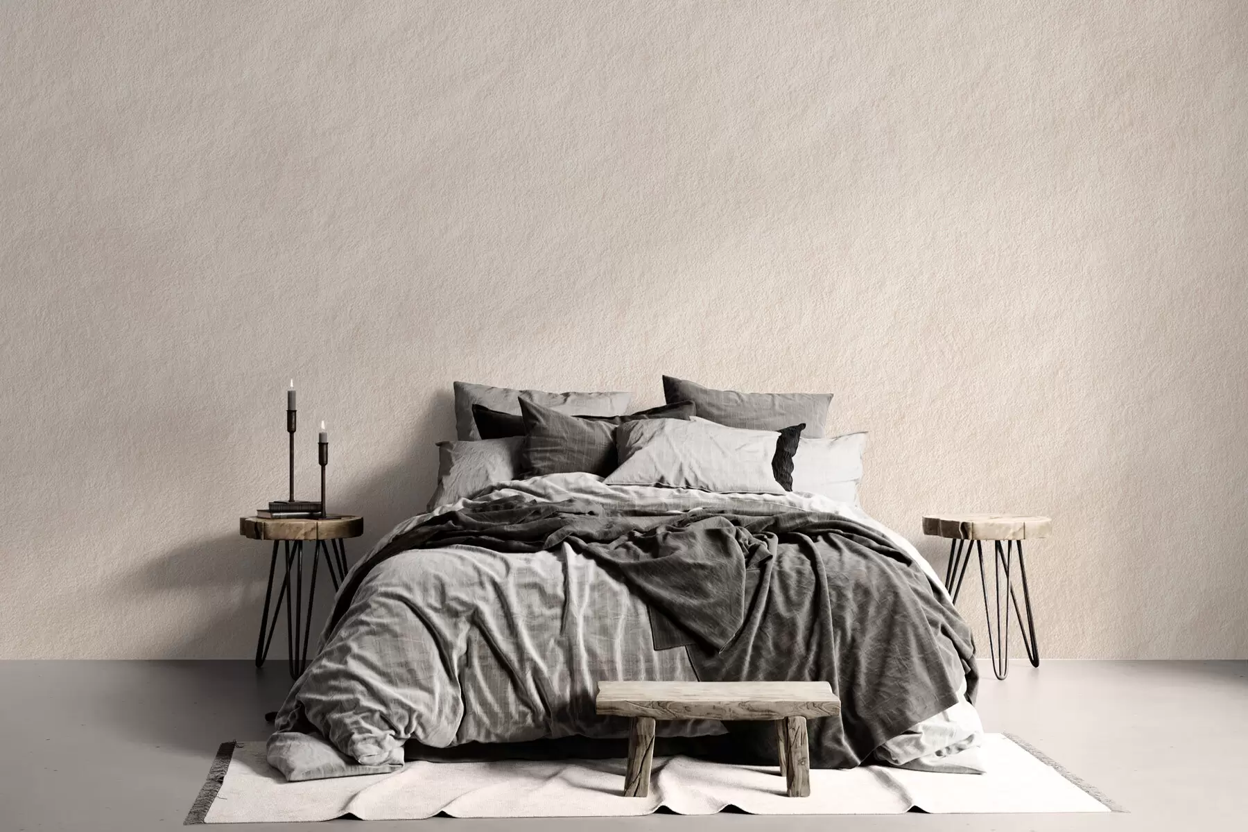 carta da parati Sfondo beige chiaro in stile intonaco decorativo, minimalista, con effetto pietra nr. w09800