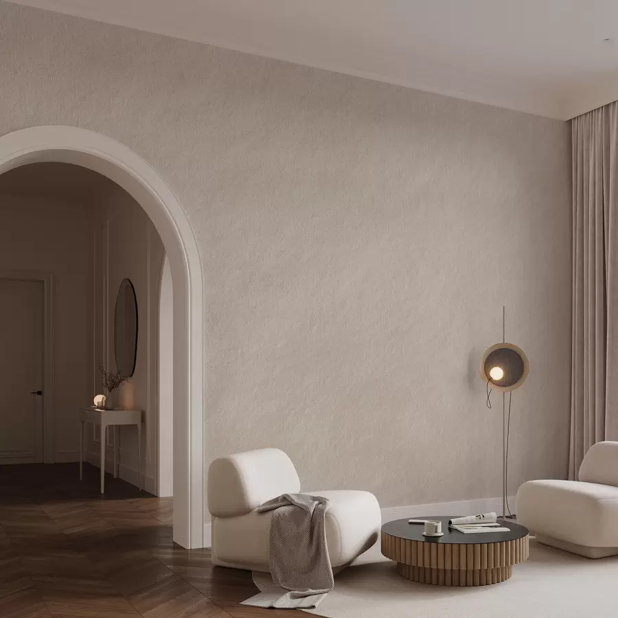 carta da parati Sfondo beige chiaro in stile intonaco decorativo, minimalista, con effetto pietra nr. w09800