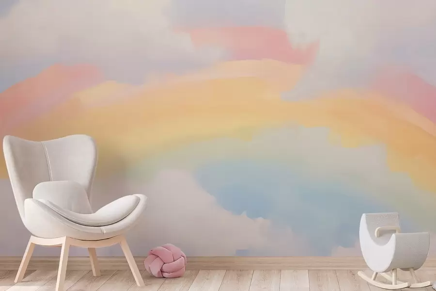 carta da parati Astratto arcobaleno tra le nuvole, imitazione di un dipinto nr. w05592
