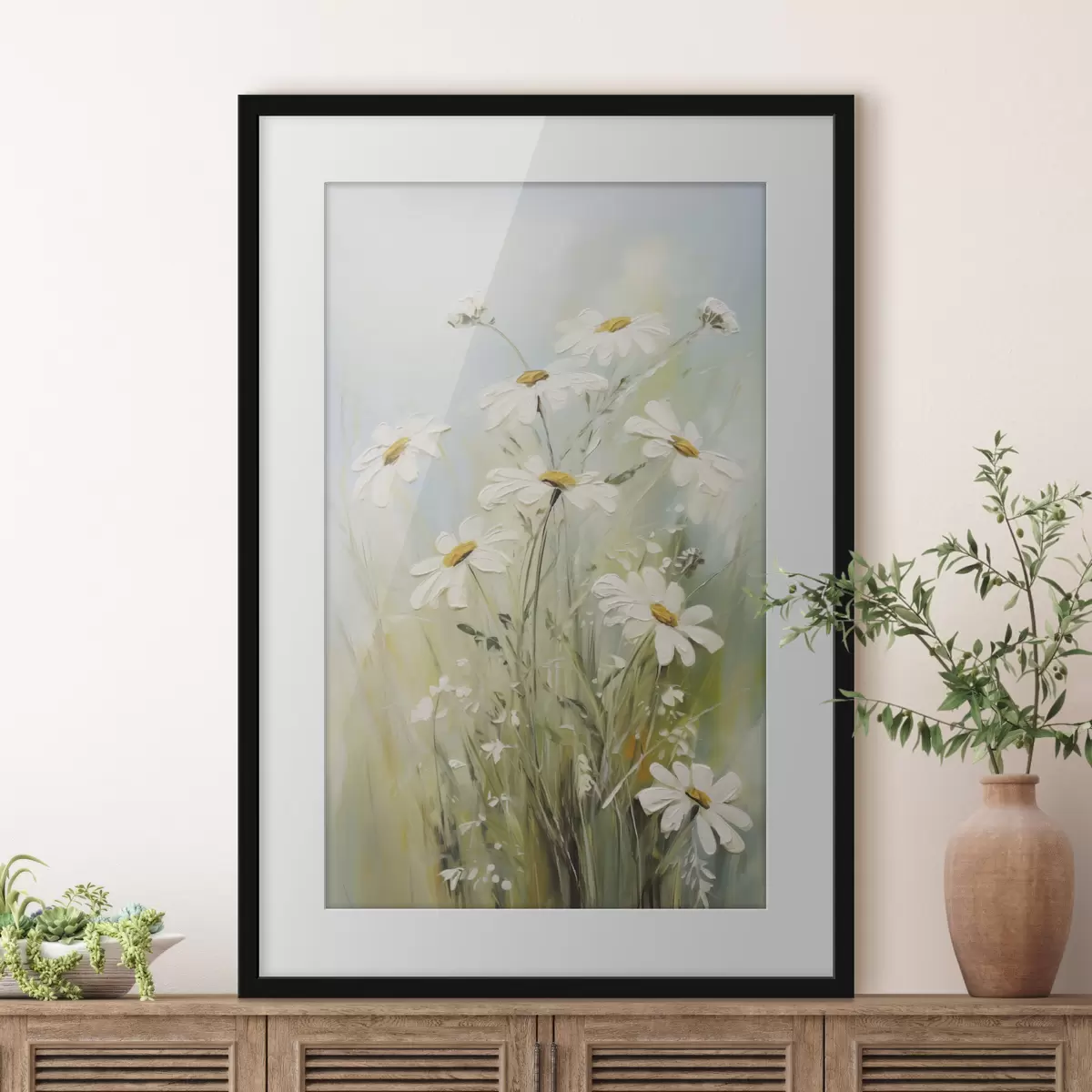 Poster Delicate margherite in stile pittorico f49067