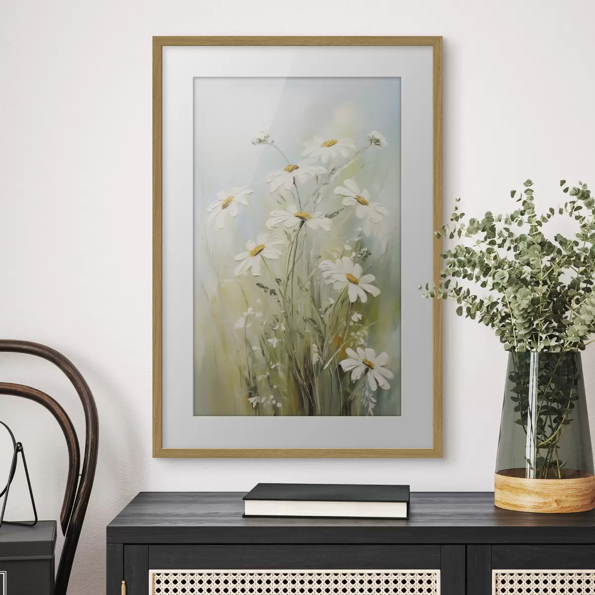 Poster Delicate margherite in stile pittorico f49067