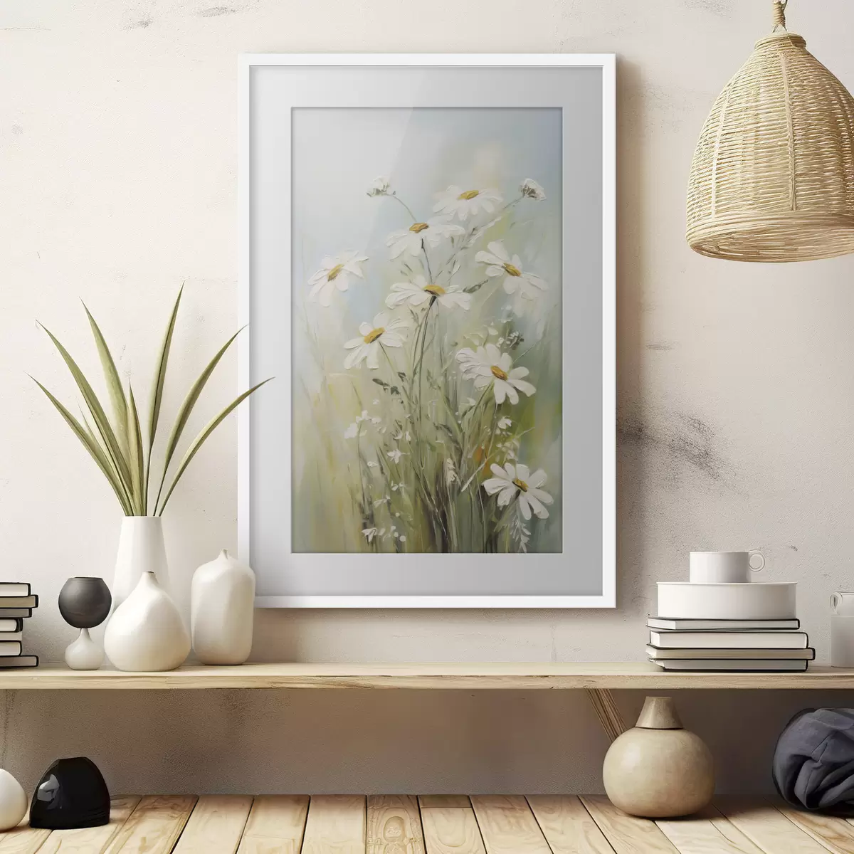Poster Delicate margherite in stile pittorico f49067