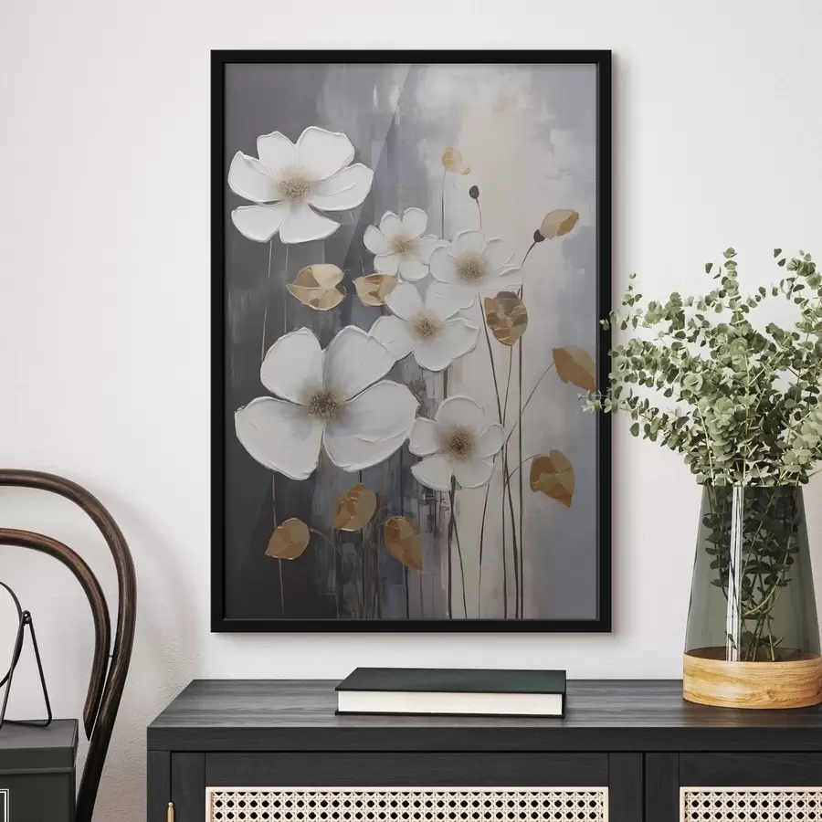 carta da parati Astrazione con fiori: imitazione di un dipinto nr. f49078
