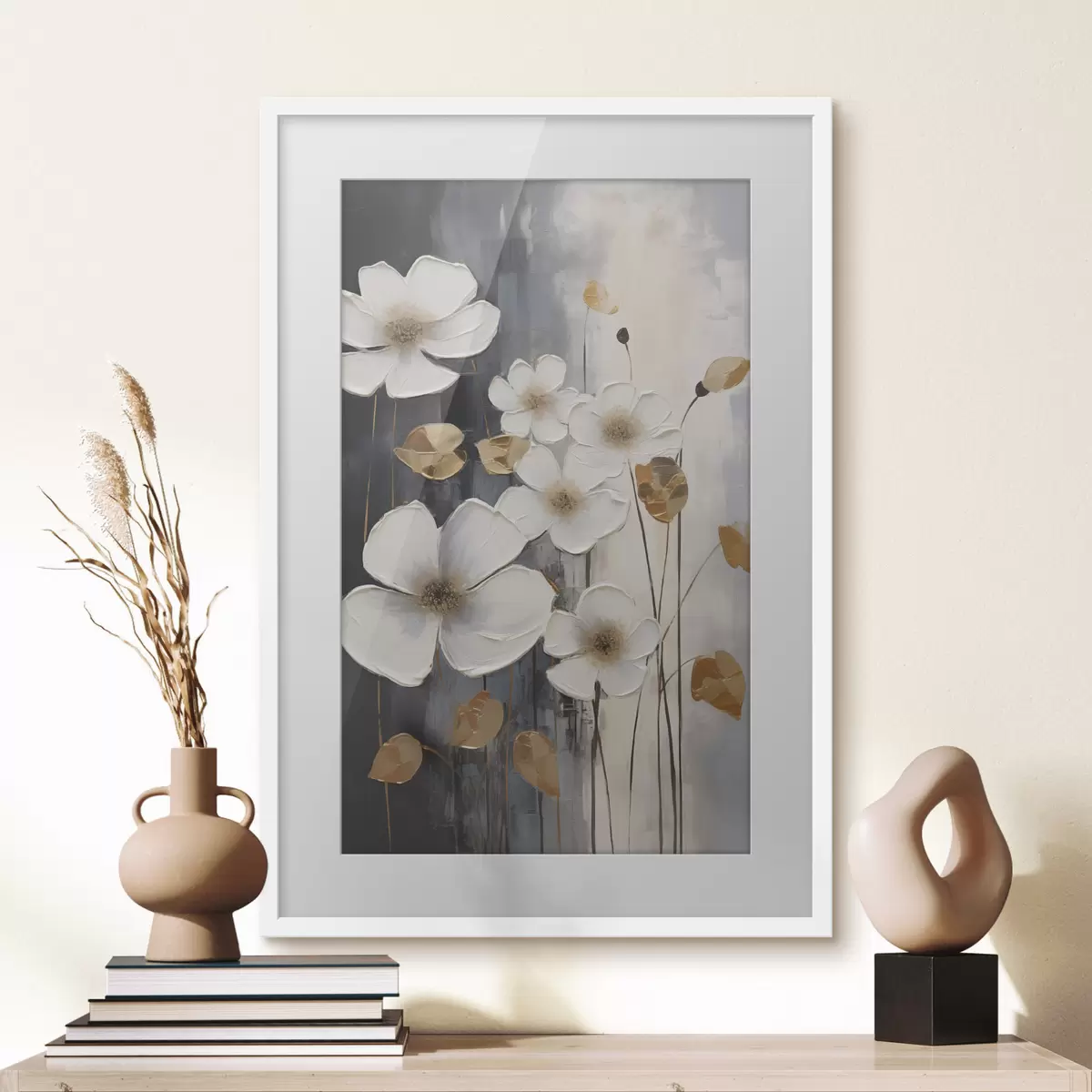 Poster Astrazione con fiori: imitazione di un dipinto f49078