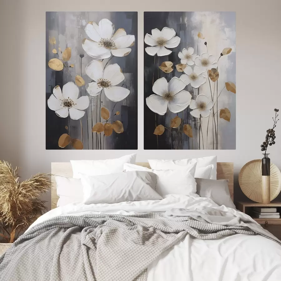 carta da parati Astrazione con fiori: imitazione di un dipinto nr. m30452