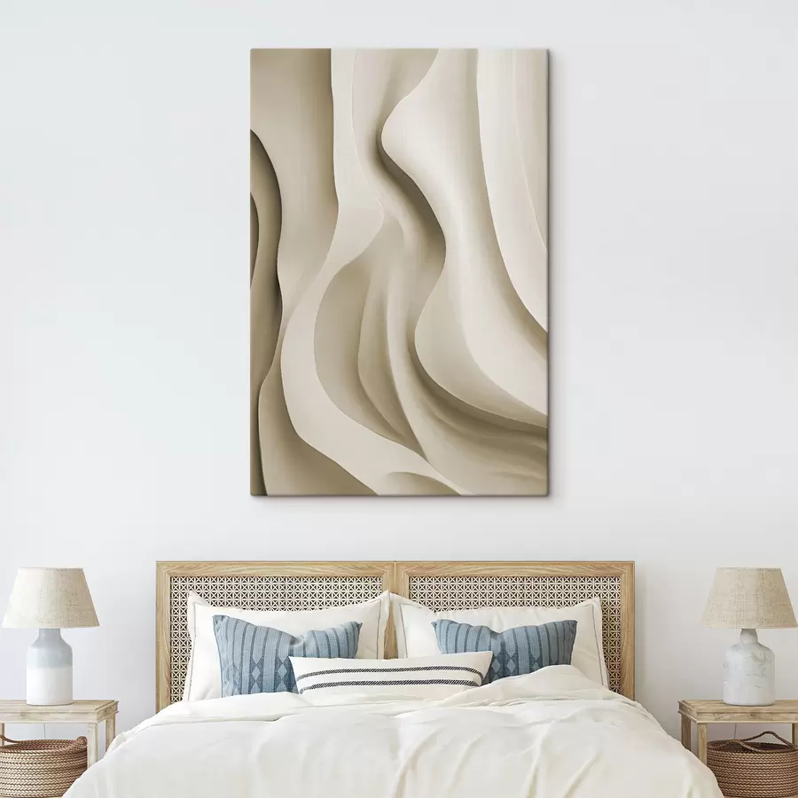 carta da parati Forme ondulate astratte color beige dalle curve morbide, arte moderna minimalista nr. s49150