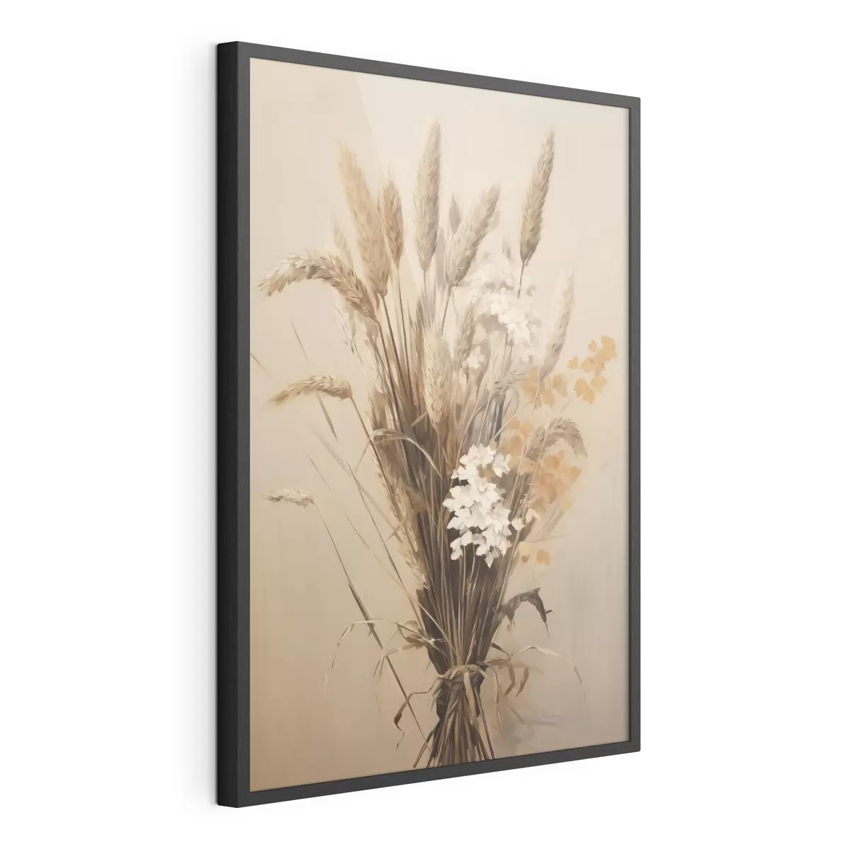 Poster Grano essiccato ed erba della pampa in varie tonalità di beige e marrone f49164