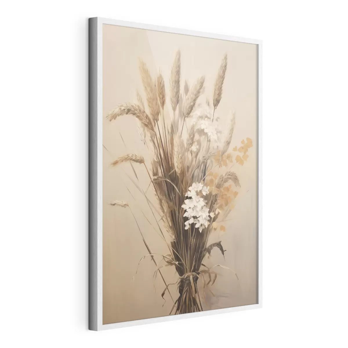 Poster Grano essiccato ed erba della pampa in varie tonalità di beige e marrone f49164