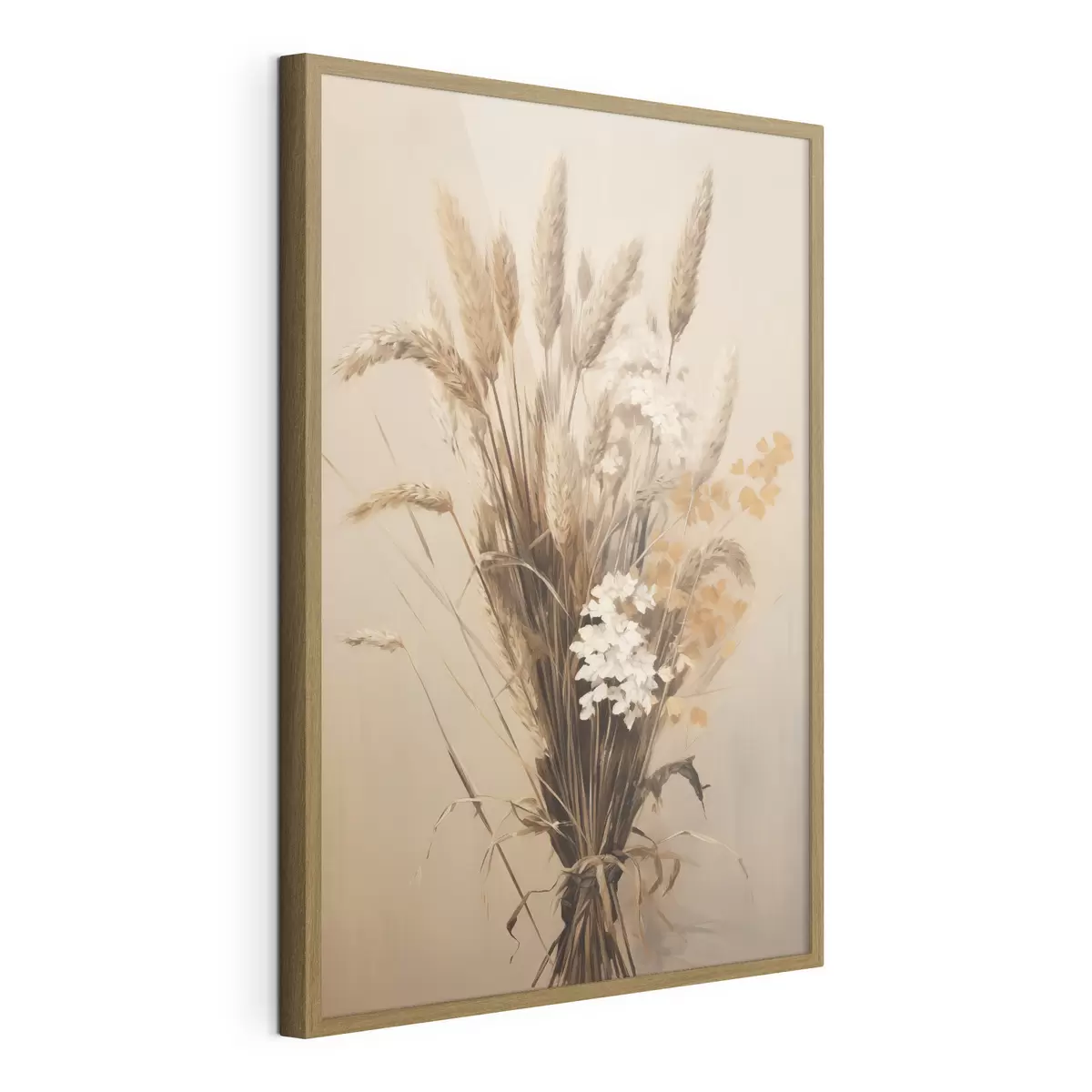 Poster Grano essiccato ed erba della pampa in varie tonalità di beige e marrone f49164