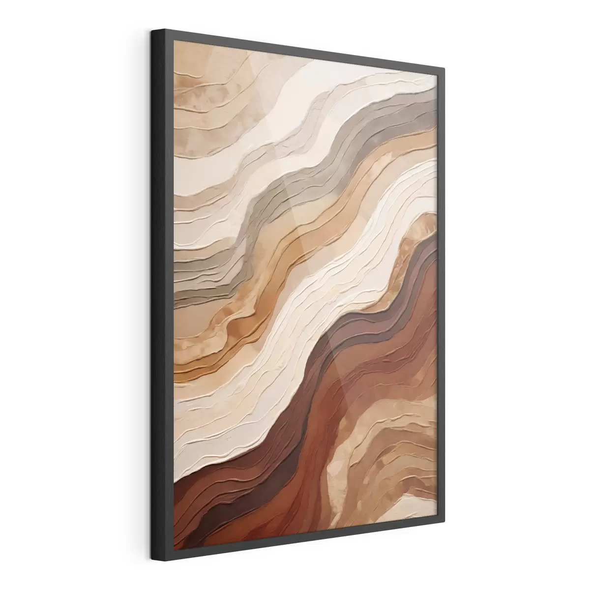 Poster Motivi astratti ondulati nei toni della terra, tra cui terracotta, beige e marrone f49166