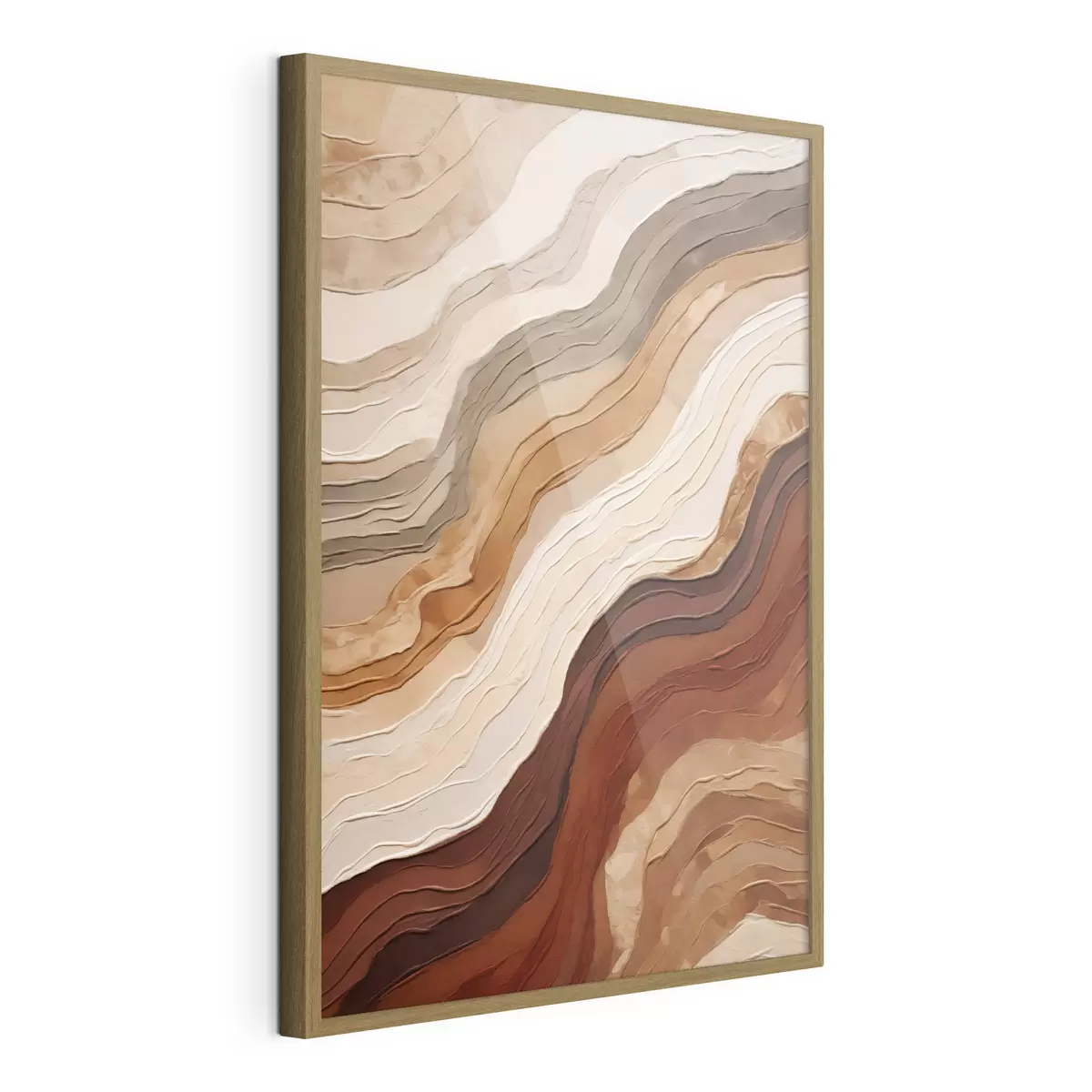 Poster Motivi astratti ondulati nei toni della terra, tra cui terracotta, beige e marrone f49166