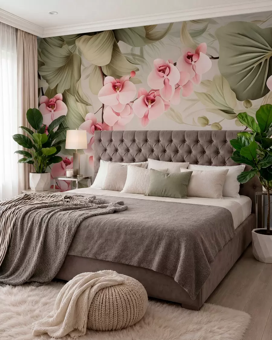 Carta da parati Floreale Orchidee, fiori sospesi n. w05619