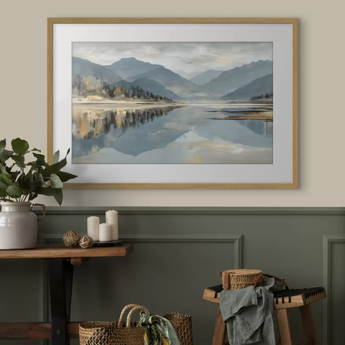 Poster Lago di montagna dai delicati toni blu f49187