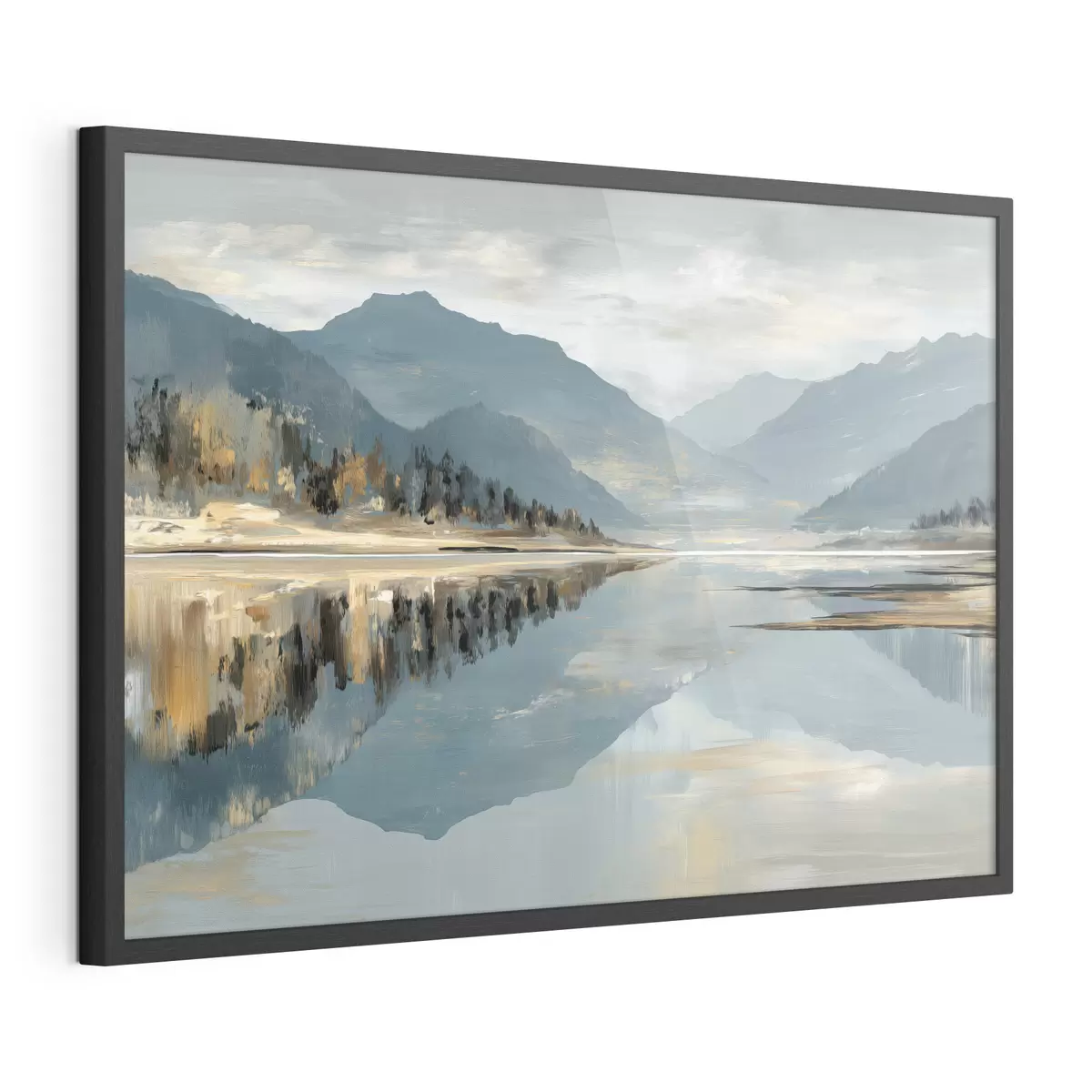 Poster Lago di montagna dai delicati toni blu f49187