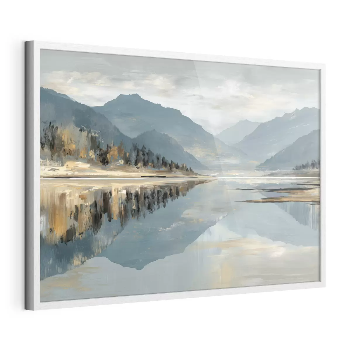 Poster Lago di montagna dai delicati toni blu f49187