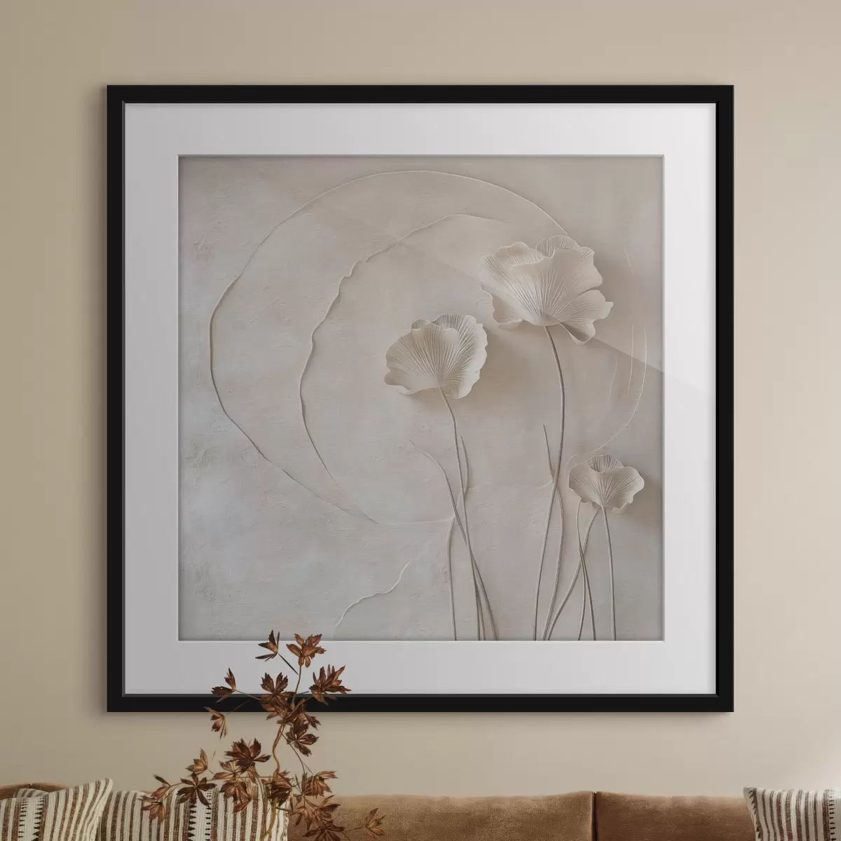 Poster Fiori discreti su uno sfondo dalla trama leggera f49211