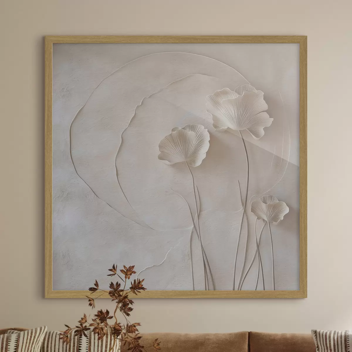 Poster Fiori discreti su uno sfondo dalla trama leggera f49211