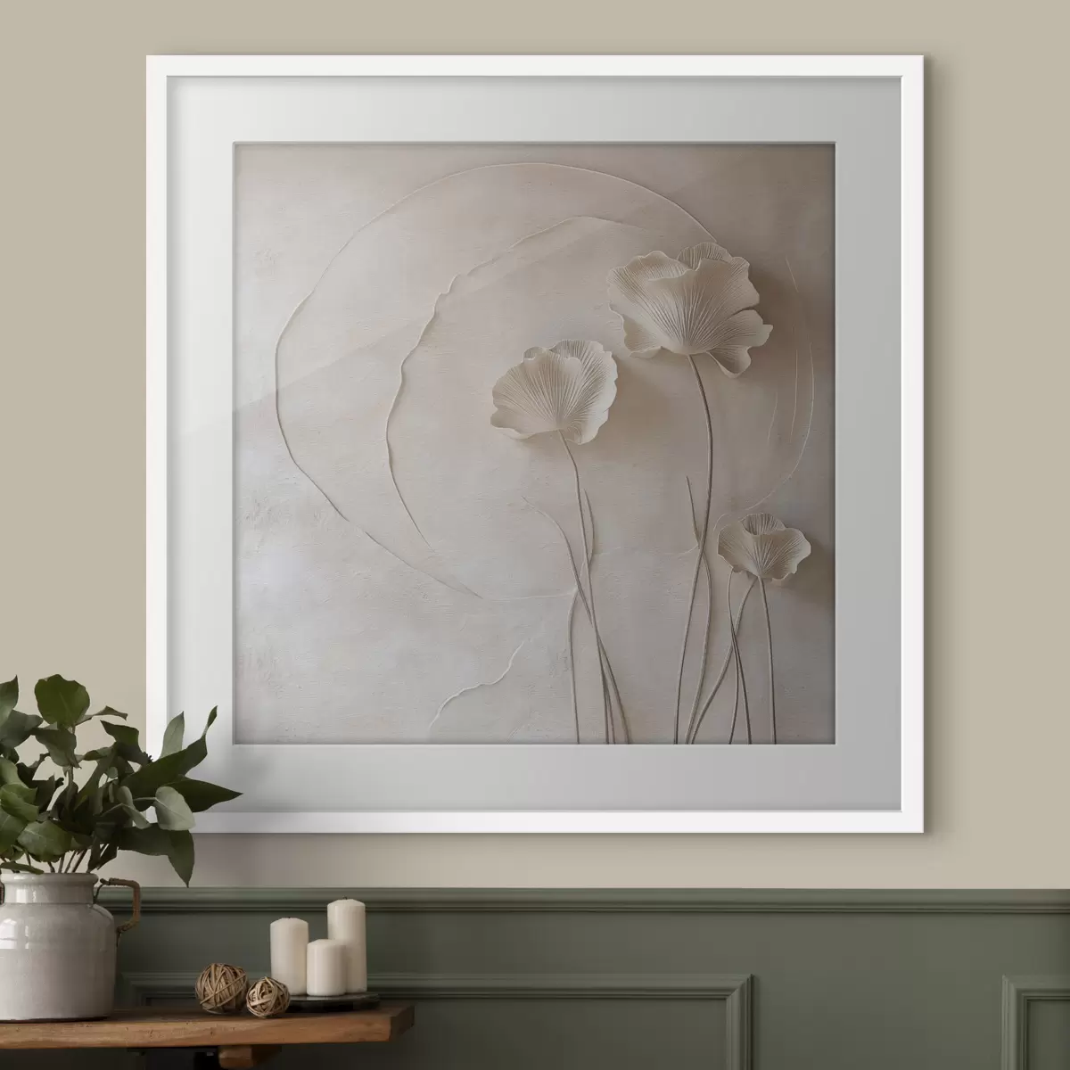 Poster Fiori discreti su uno sfondo dalla trama leggera f49211