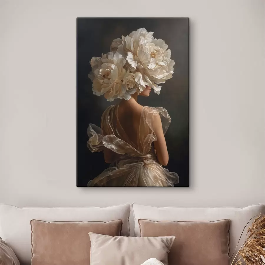 carta da parati Donna in abito con diadema floreale nr. s49202