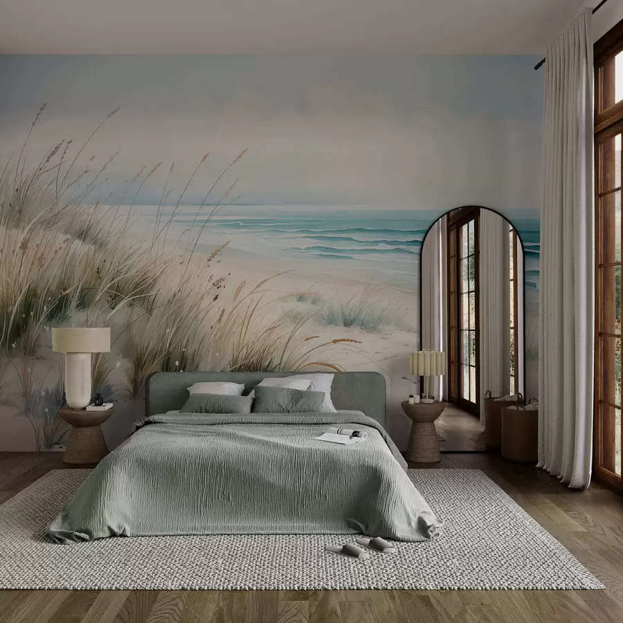carta da parati Spiaggia sabbiosa con onde e dune nr. w05537