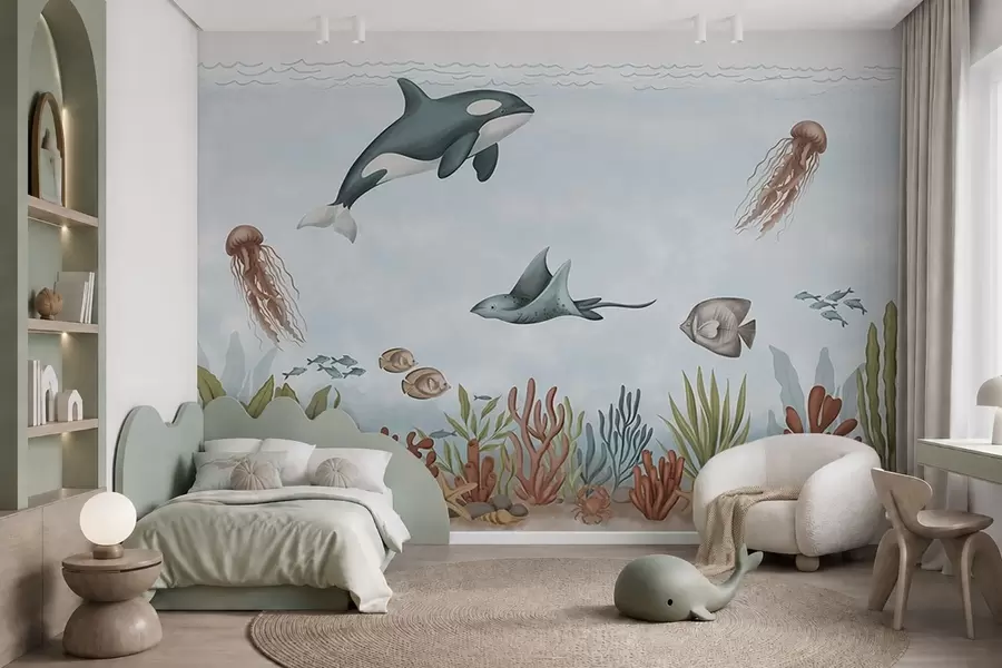 Carta da parati Mare Animali marini tra coralli e alghe