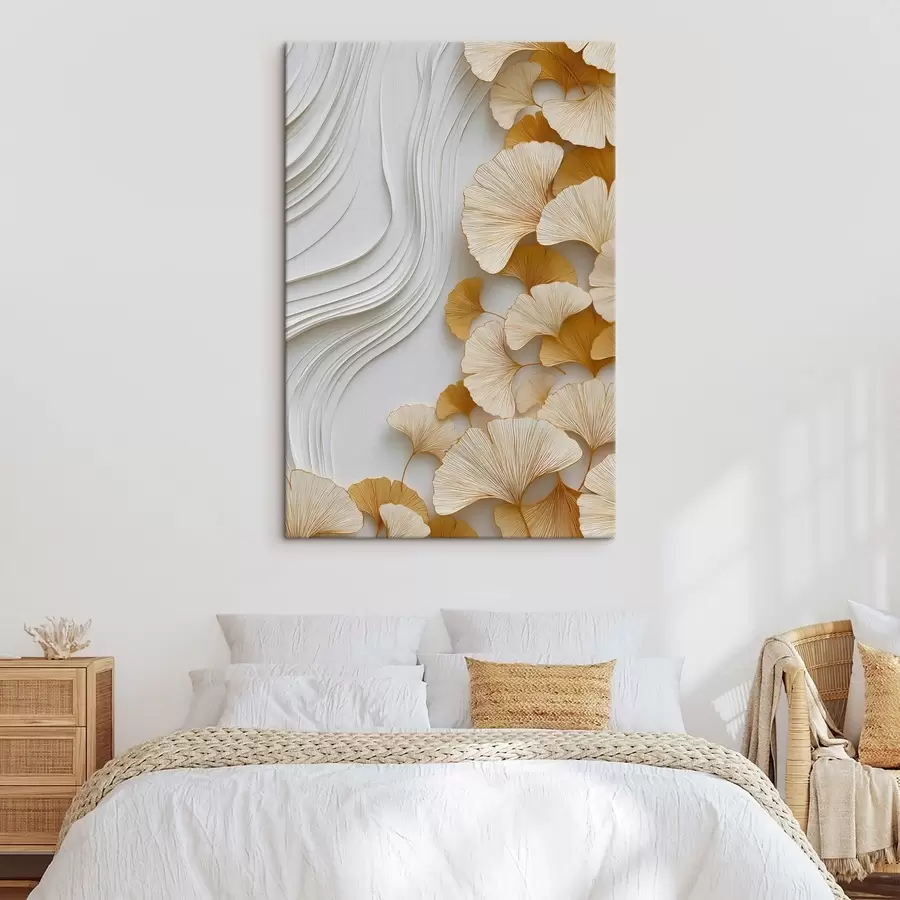 carta da parati Un'astrazione con foglie di ginkgo nr. s49116