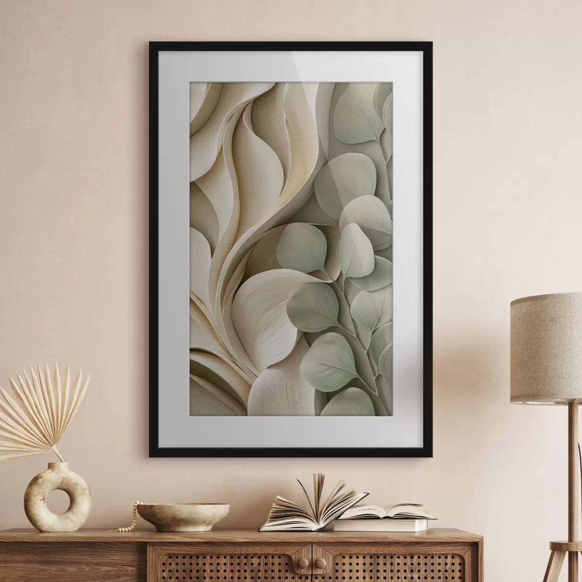Poster Astrazione con un ramo di foglie f49122