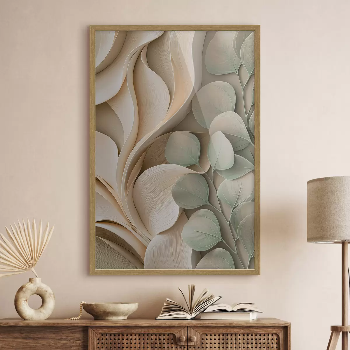 Poster Astrazione con un ramo di foglie f49122