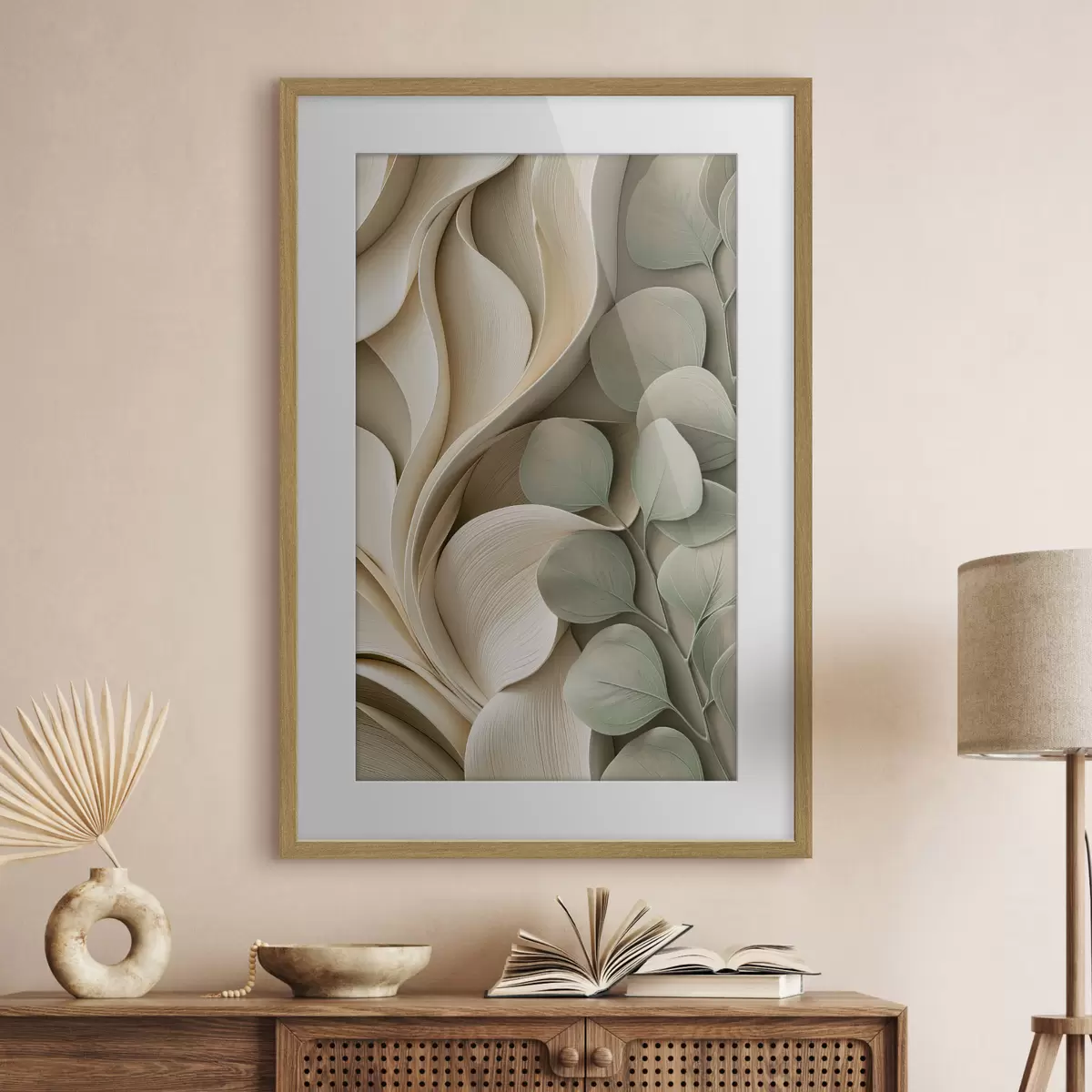 Poster Astrazione con un ramo di foglie f49122