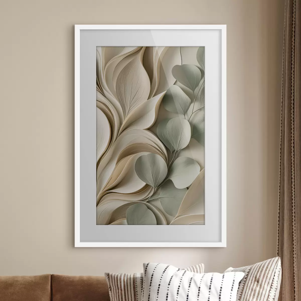 Poster Astrazione con un ramo di foglie f49123