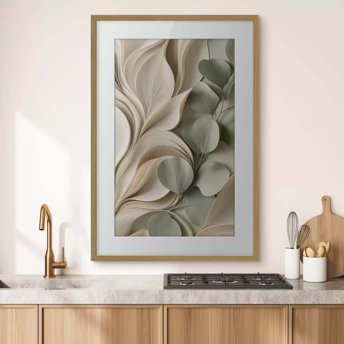 Poster Astrazione con un ramo di foglie f49123