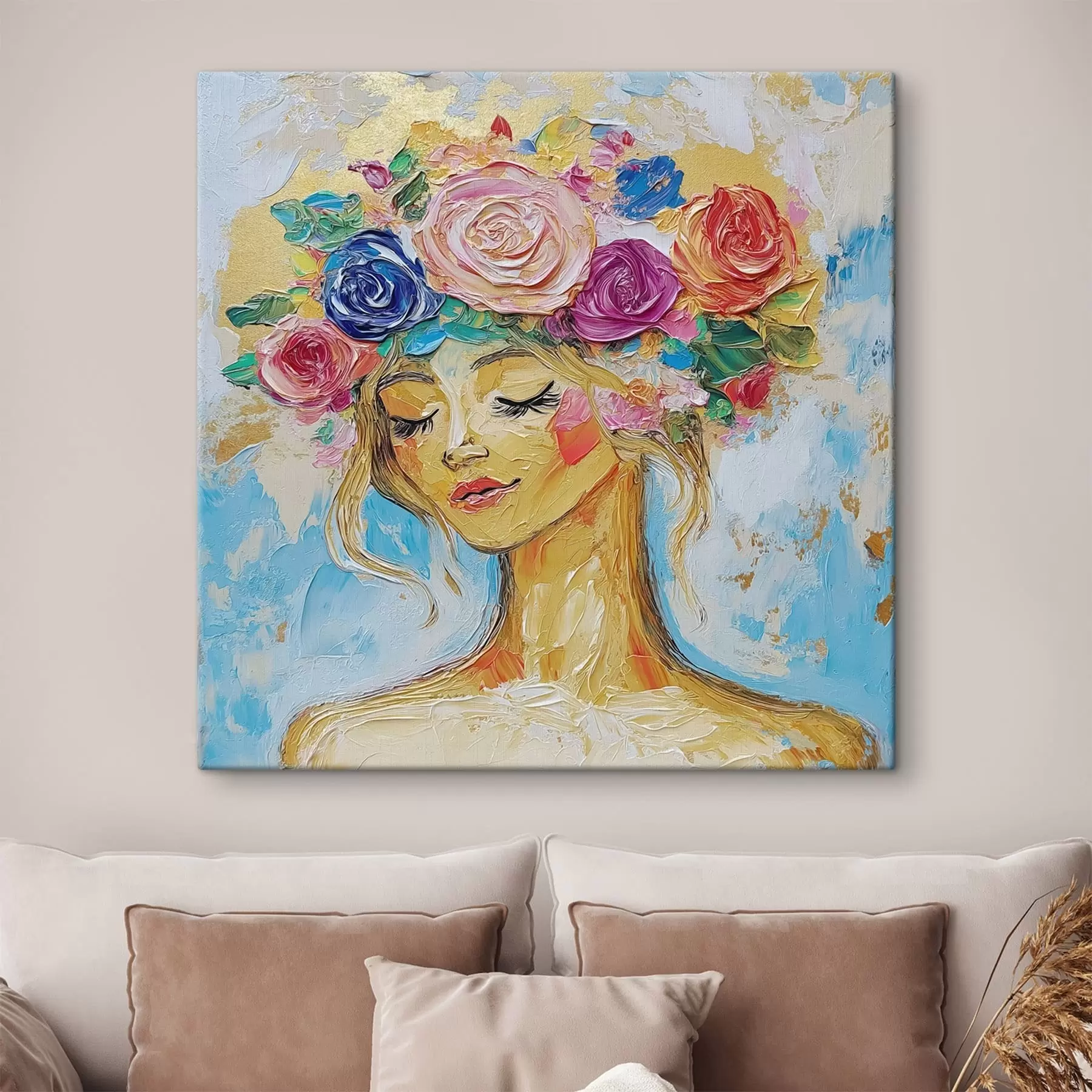carta da parati Ragazza con i fiori nr. s49287