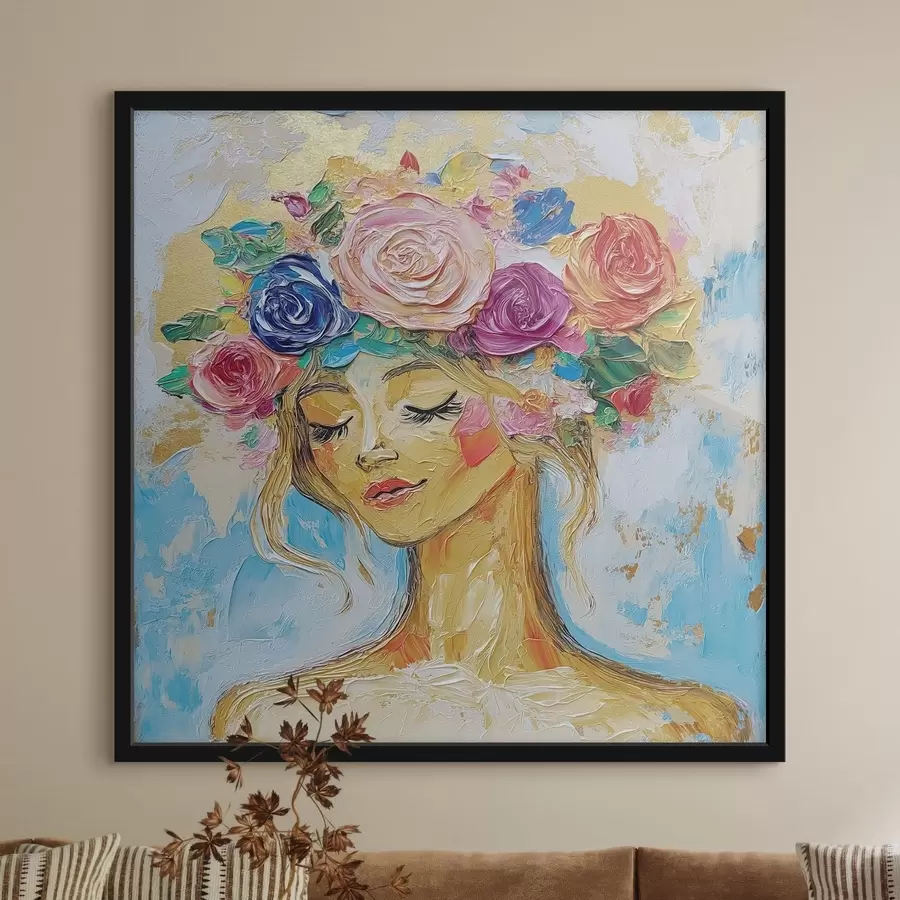 carta da parati Ragazza con i fiori nr. f49287