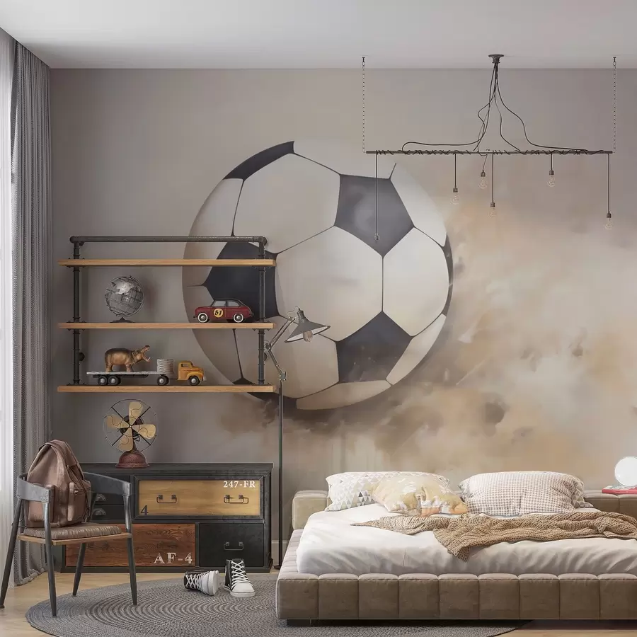 carta da parati Dipinto raffigurante un pallone da calcio nr. w05640