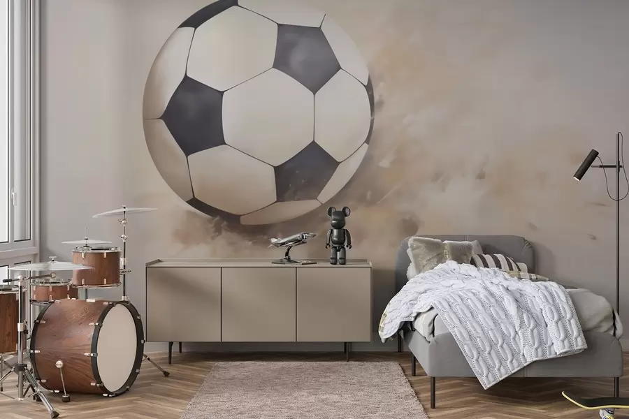carta da parati Dipinto raffigurante un pallone da calcio nr. w05640