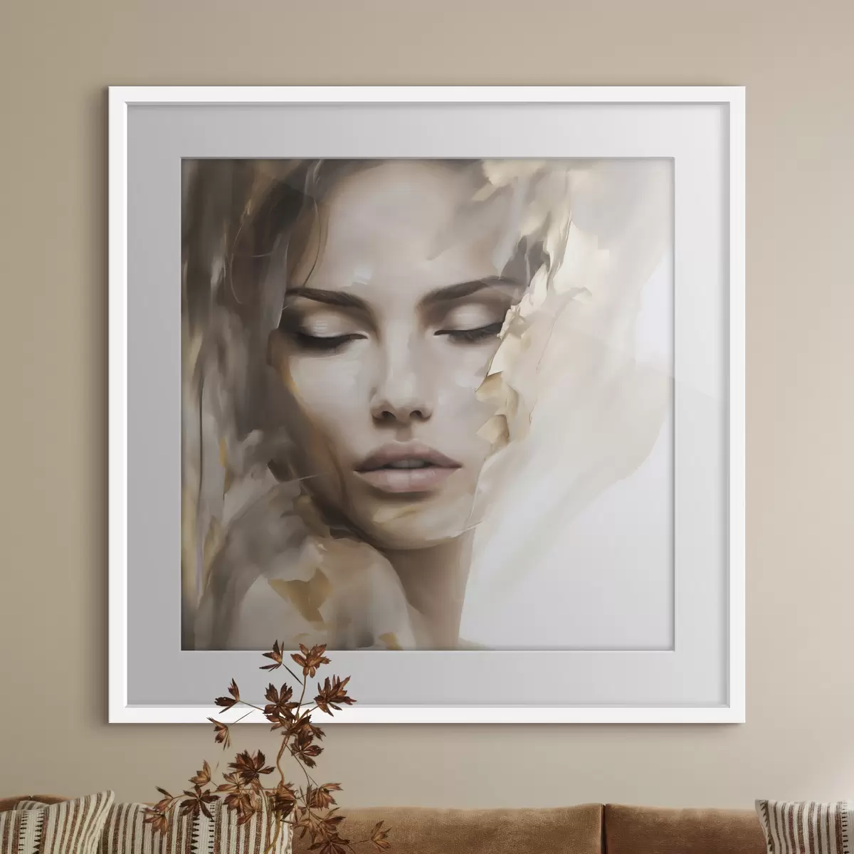 Poster Ritratto astratto di una donna, imitazione di un dipinto f49132