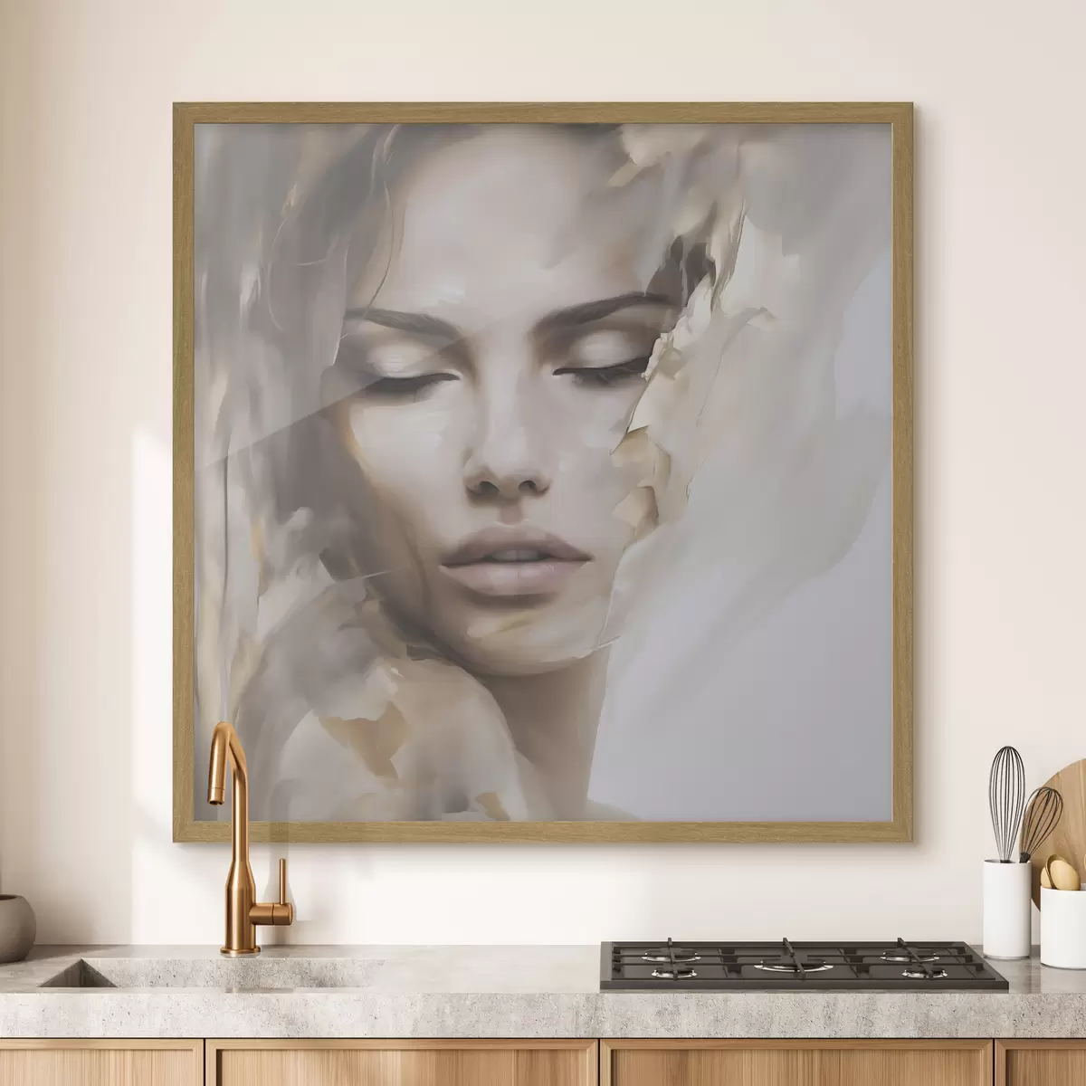 Poster Ritratto astratto di una donna, imitazione di un dipinto f49132